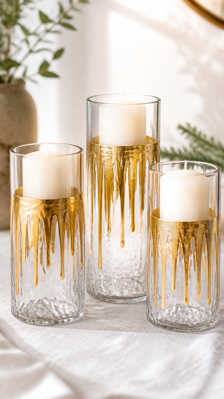 Metallic Drip Candle Holders