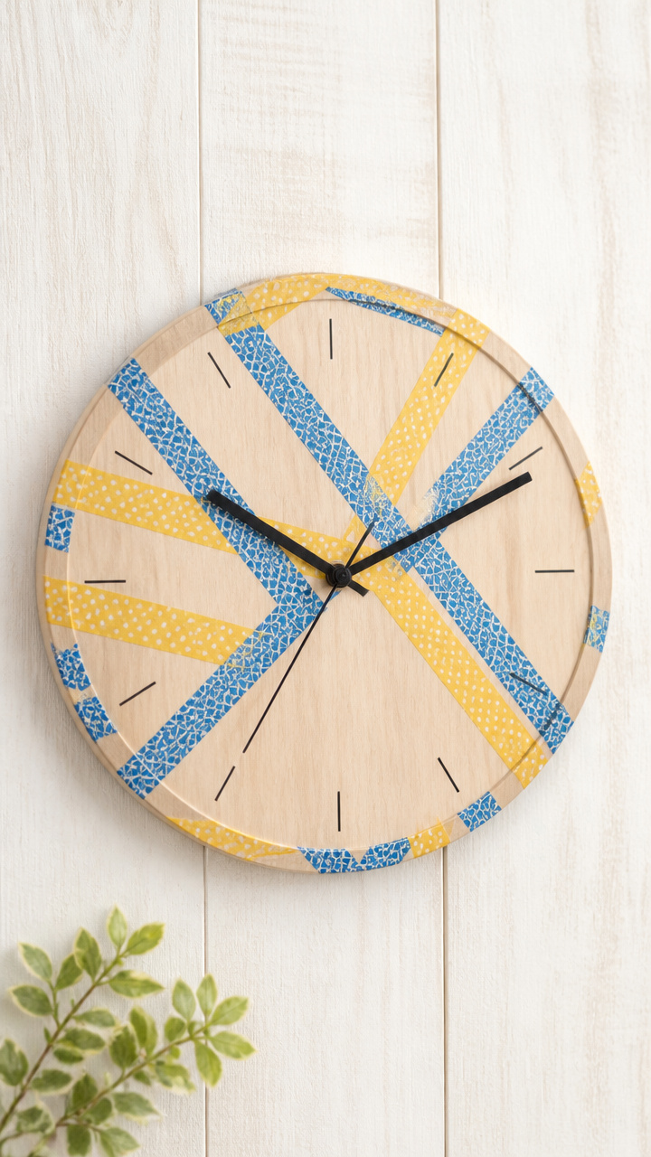 Washi Tape Clock Refinish