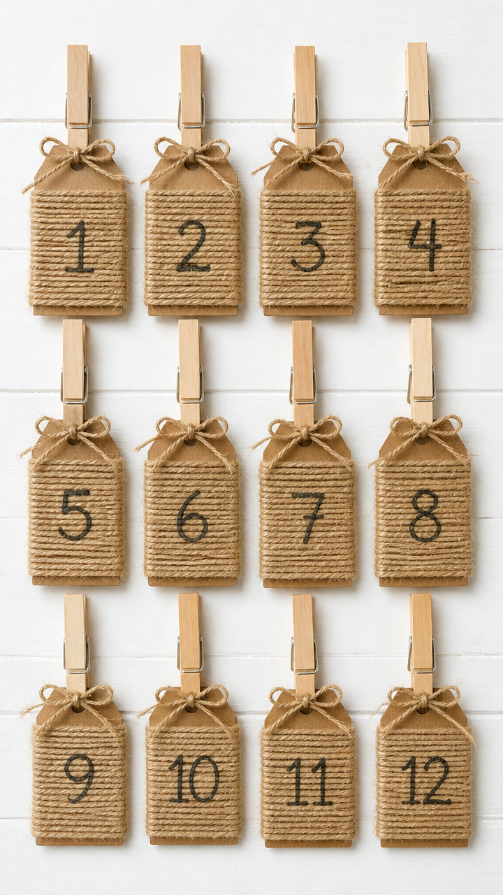 Twine-Wrapped Countdown Tags