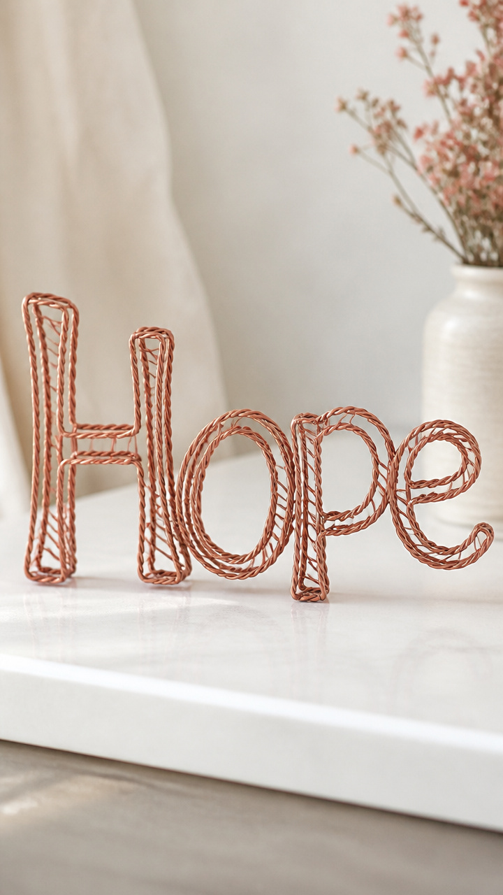 Copper Wire Word Sculptures