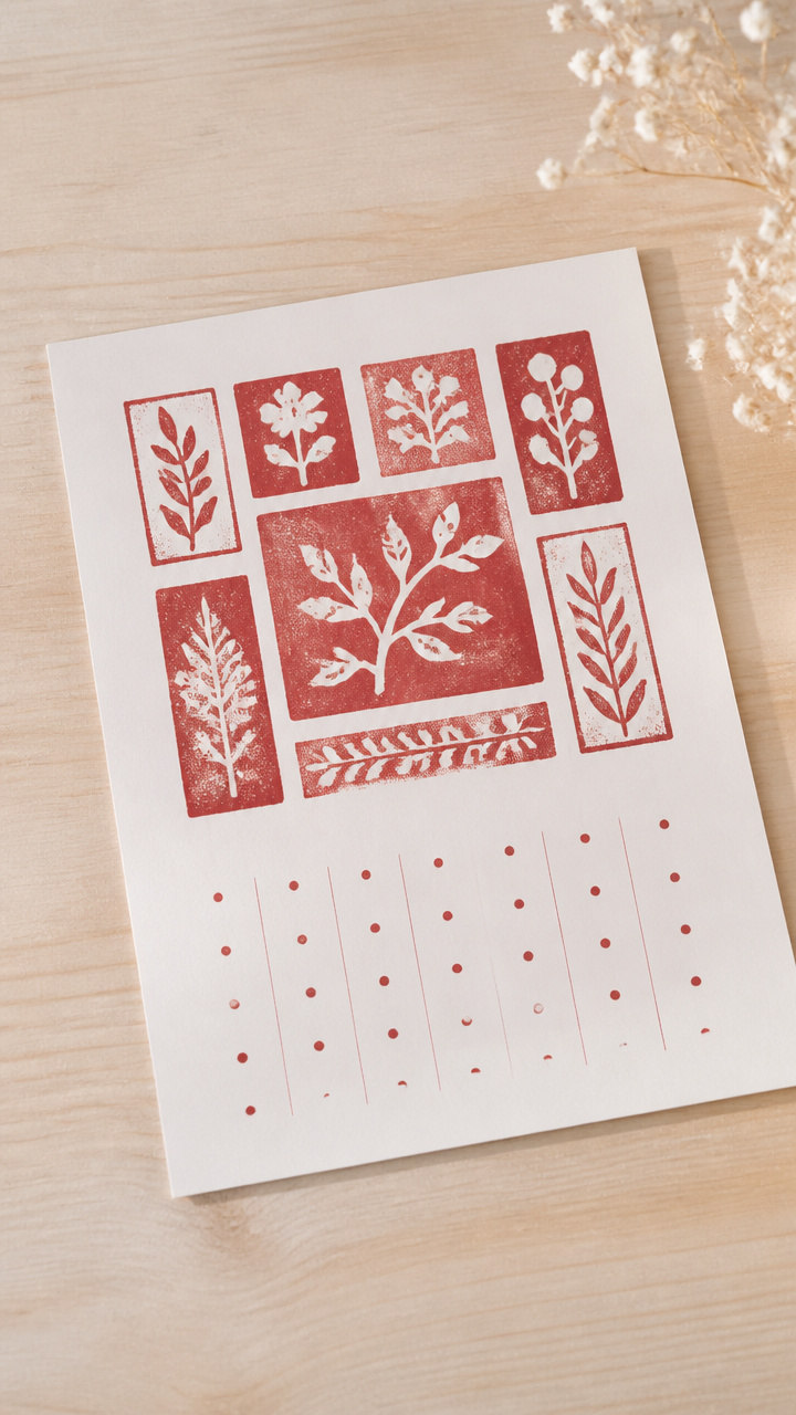 Foam Stamp Calendar Pages