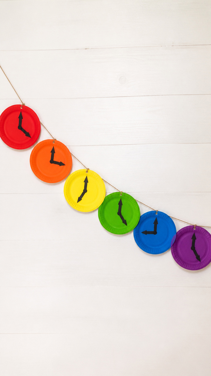 Chromatic Clock Face Garland