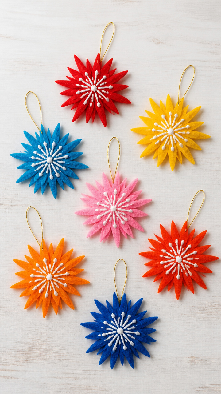 Felt Firework Ornaments