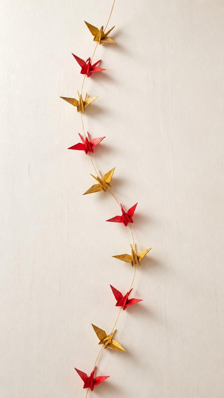 Origami Lucky Cranes Garland