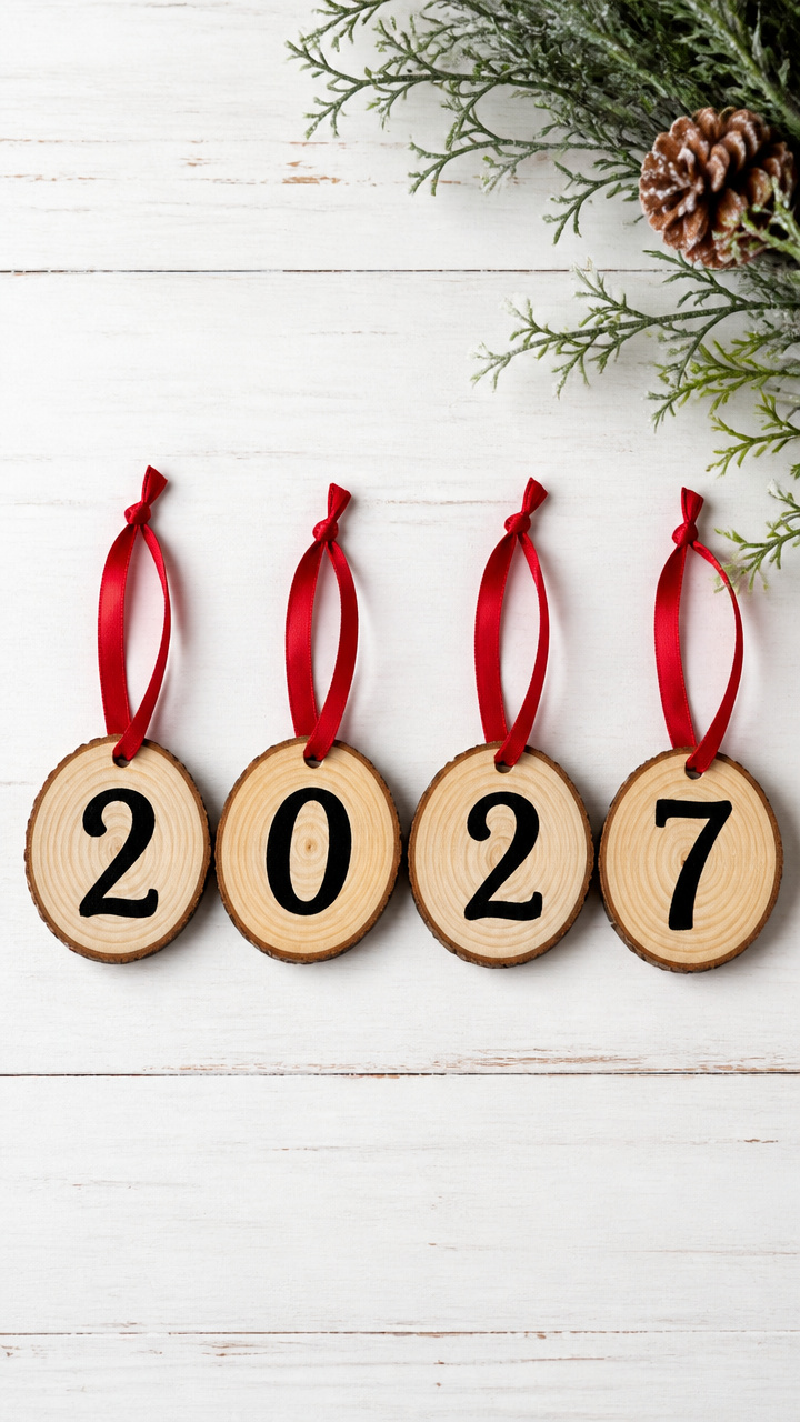Painted Wood Slice Ornaments