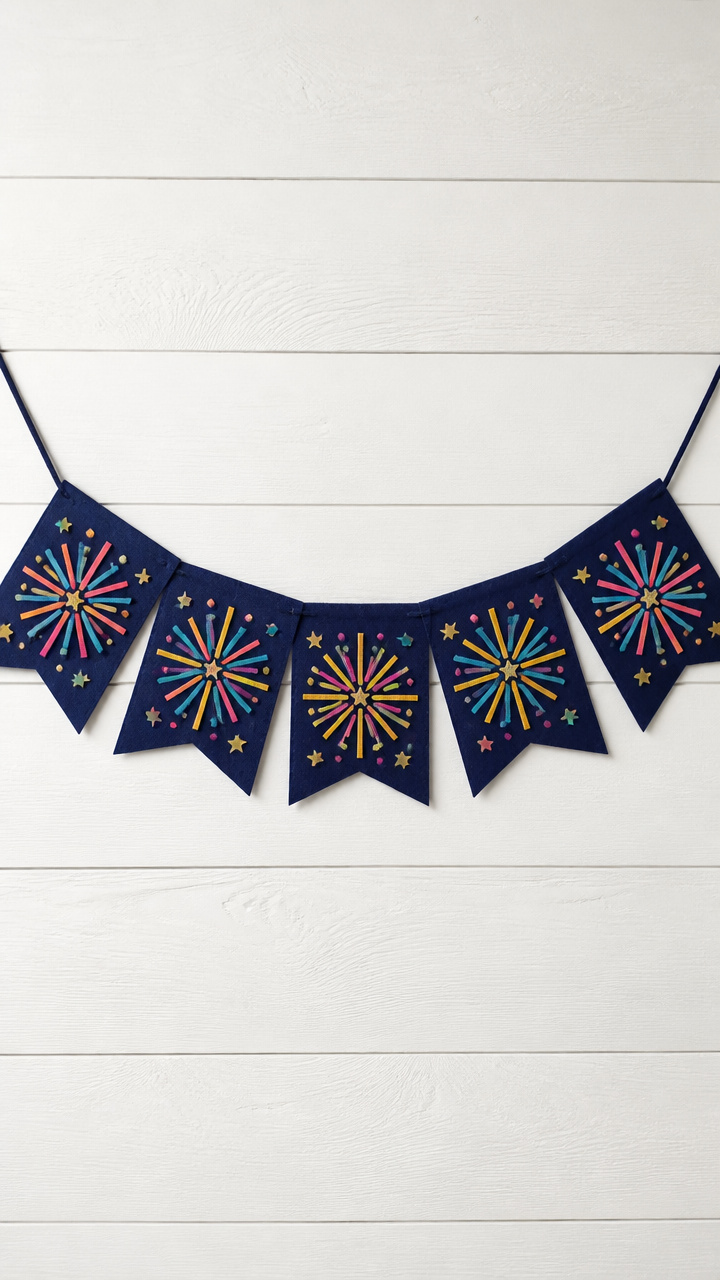 Felt Fireworks Banner