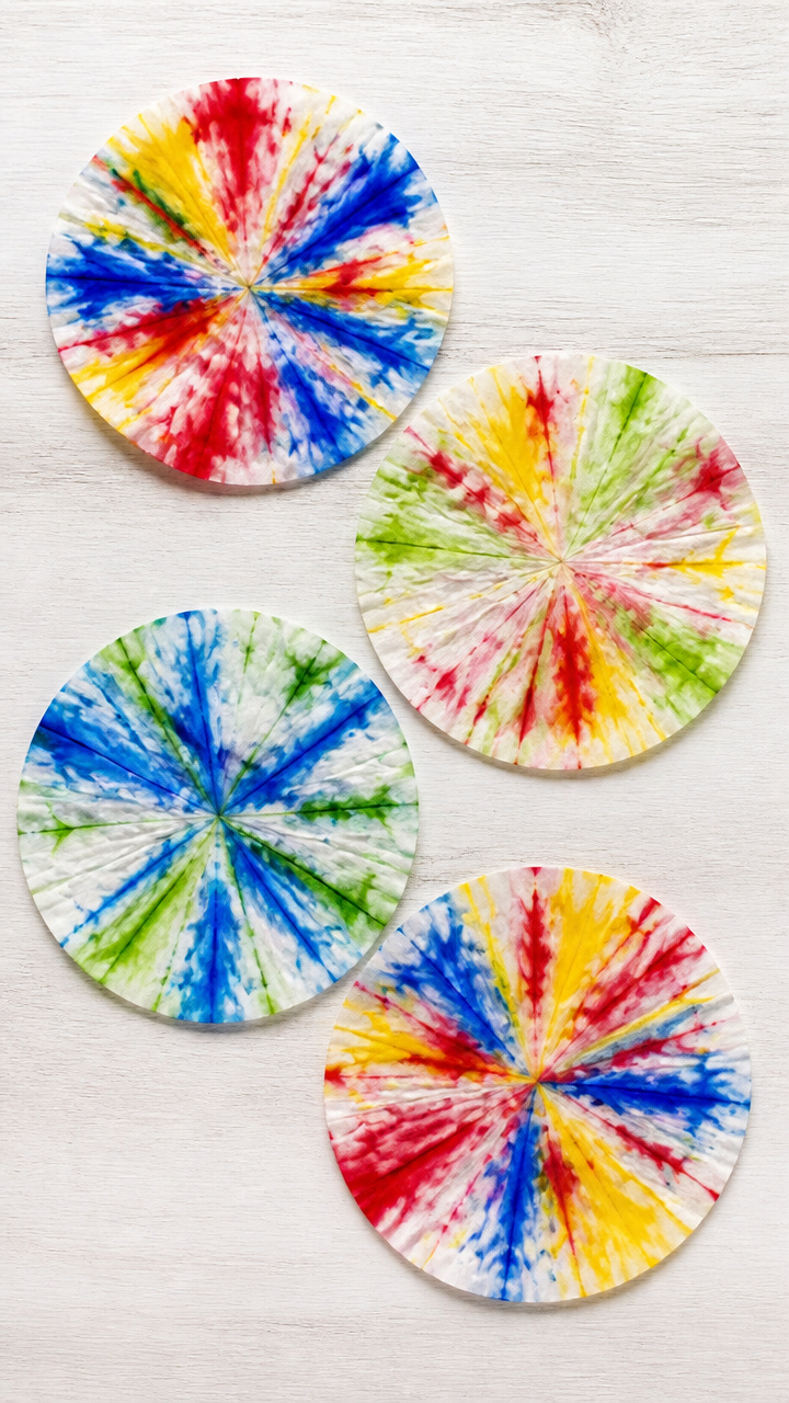Marbled Coffee Filter Fireworks