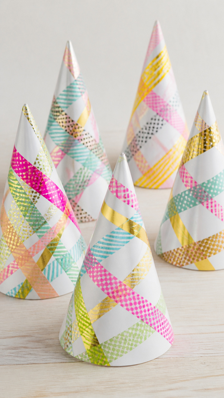 Washi Tape Party Hats