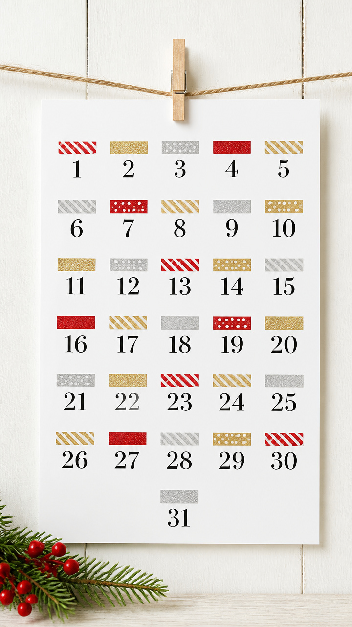 Washi Tape Countdown Calendar
