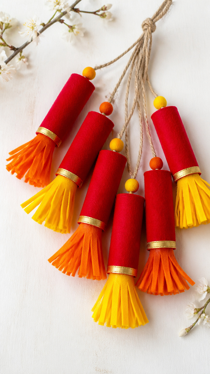 Felt Firecracker Ornaments
