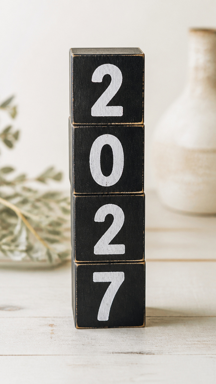 Painted Wooden Number Blocks