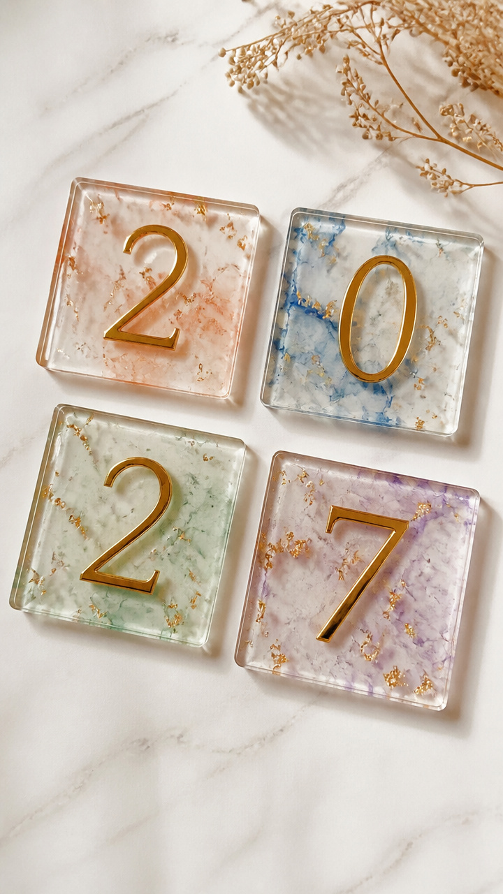 Resin Number Coasters
