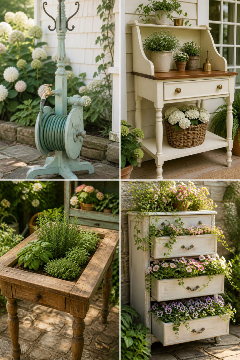 15 Repurposed Furniture Garden Crafts for a Cottagecore Backyard