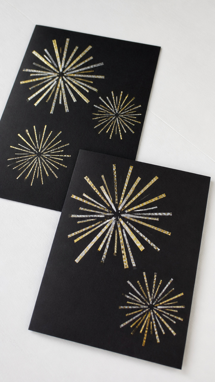 Washi Tape Fireworks Cards