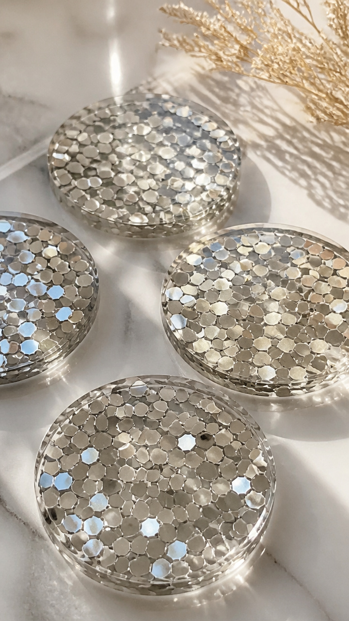 Mirror Confetti Coasters