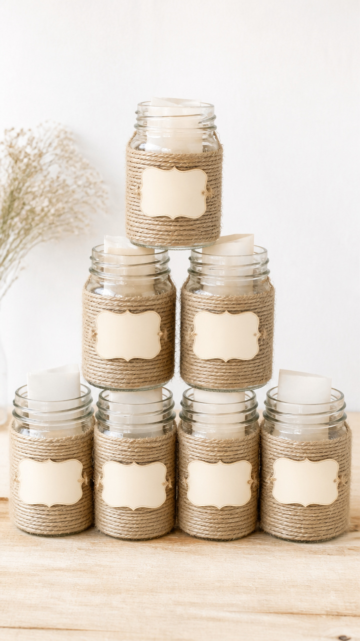 Twine-Wrapped Countdown Jars