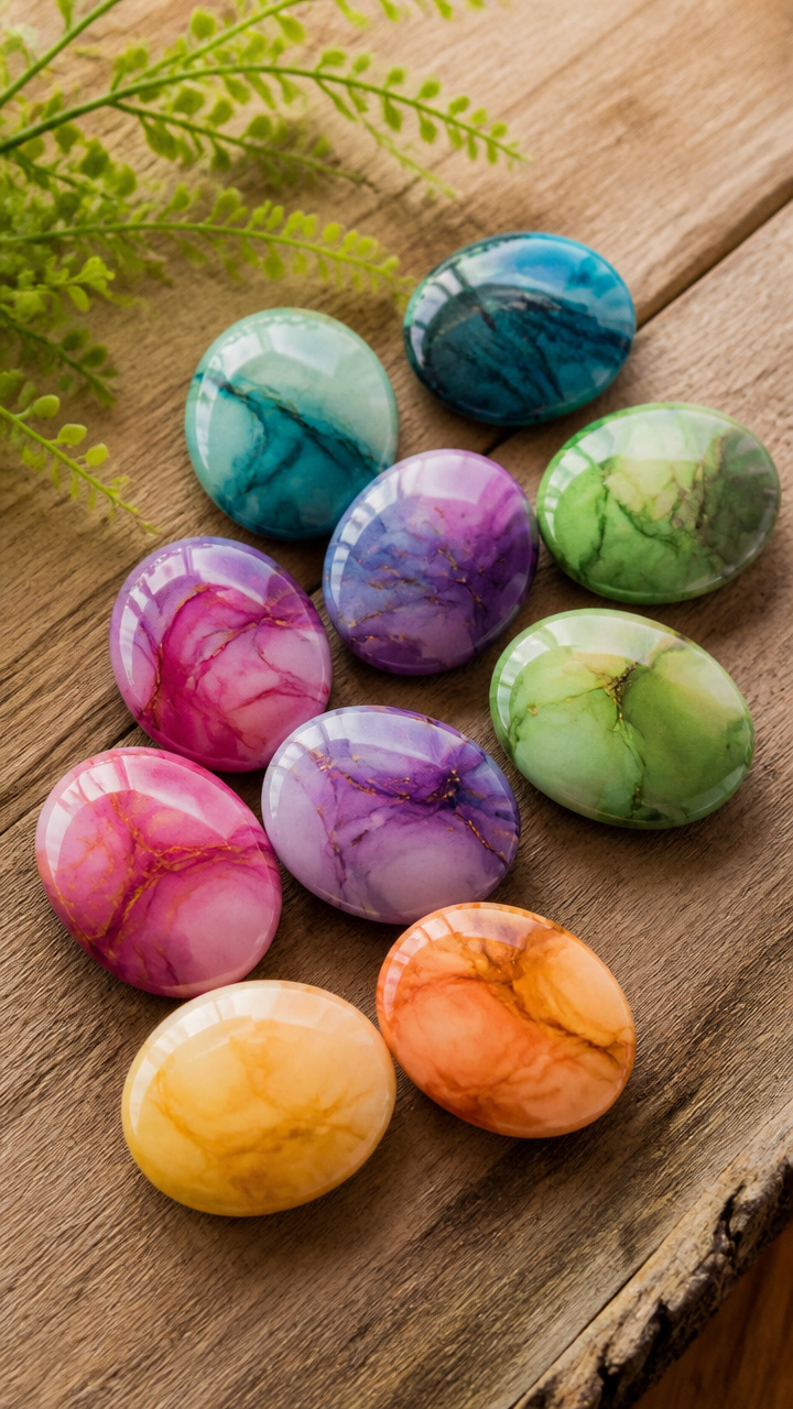 Alcohol Ink Polished Pebble Markers