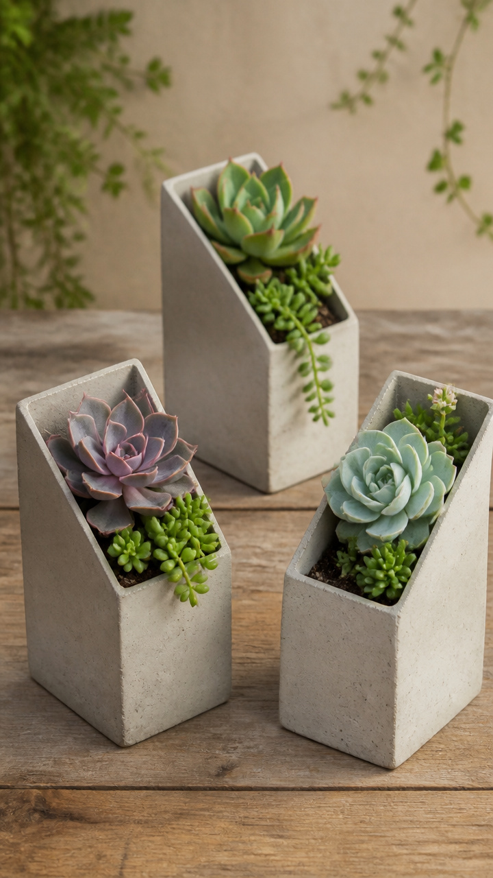 Angled Milk Carton Succulent Planters