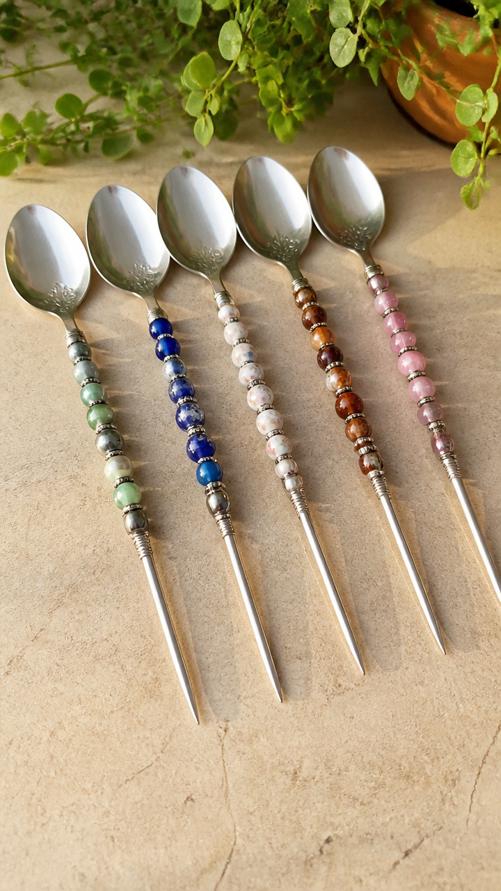 Beaded Teaspoon Handle Stakes
