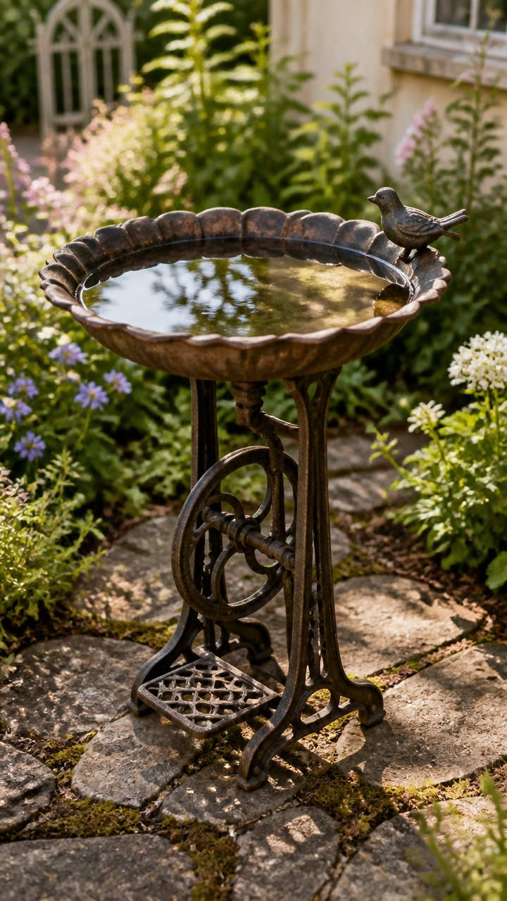 Cast Iron Treadle Birdbath