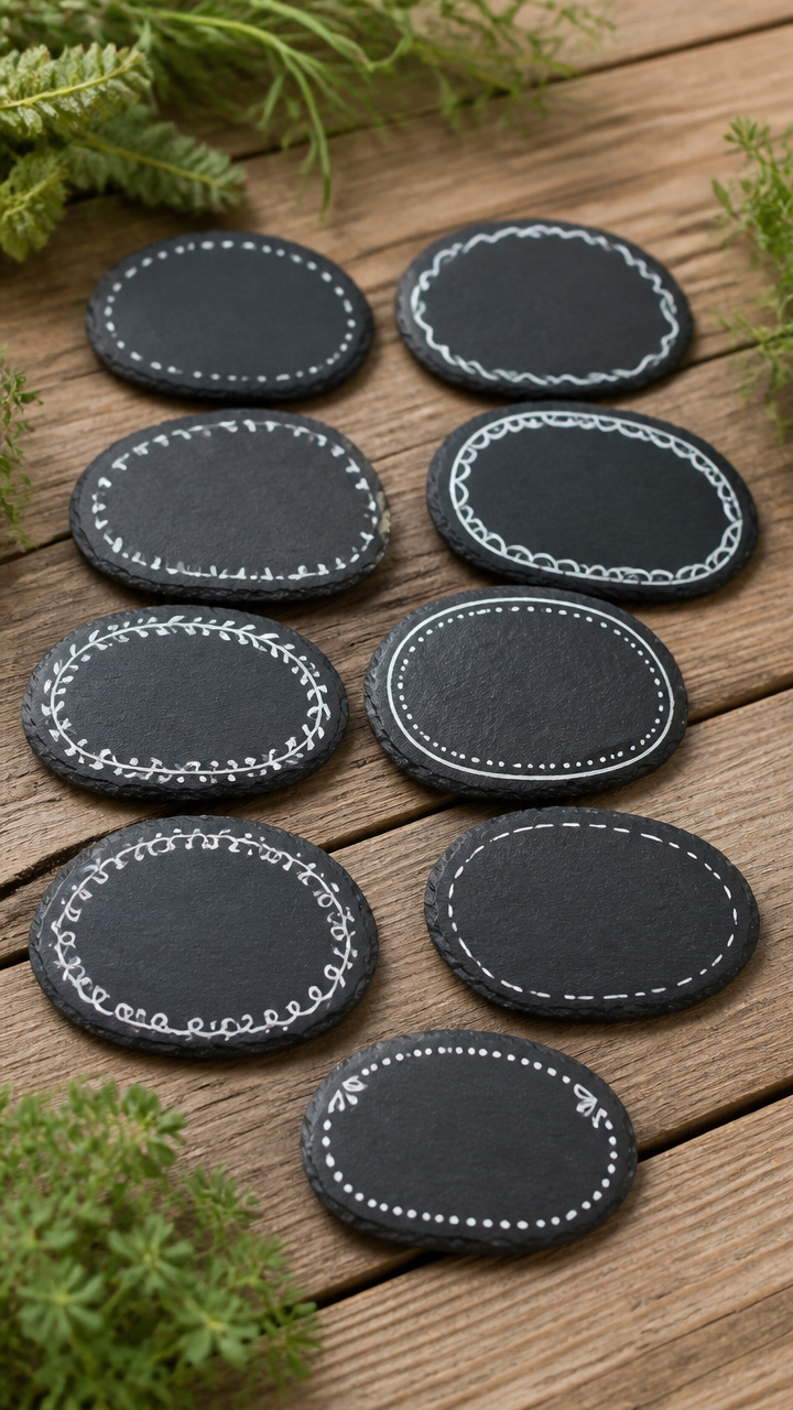 Chalkboard Painted Slate Rock Markers