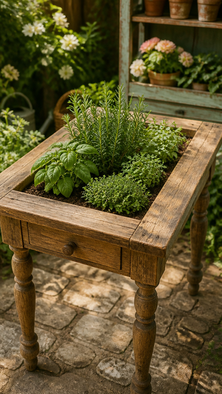 Dining Table Sunken Herb Station