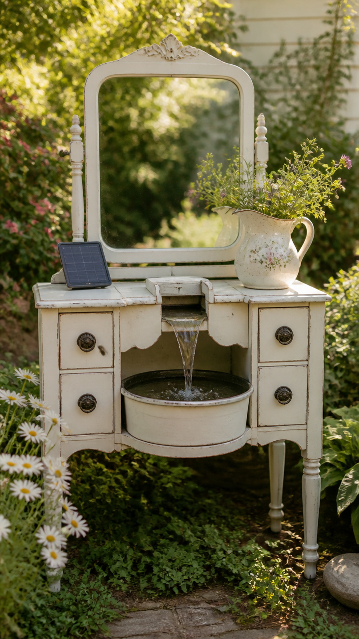 Dressing Table Solar Fountain