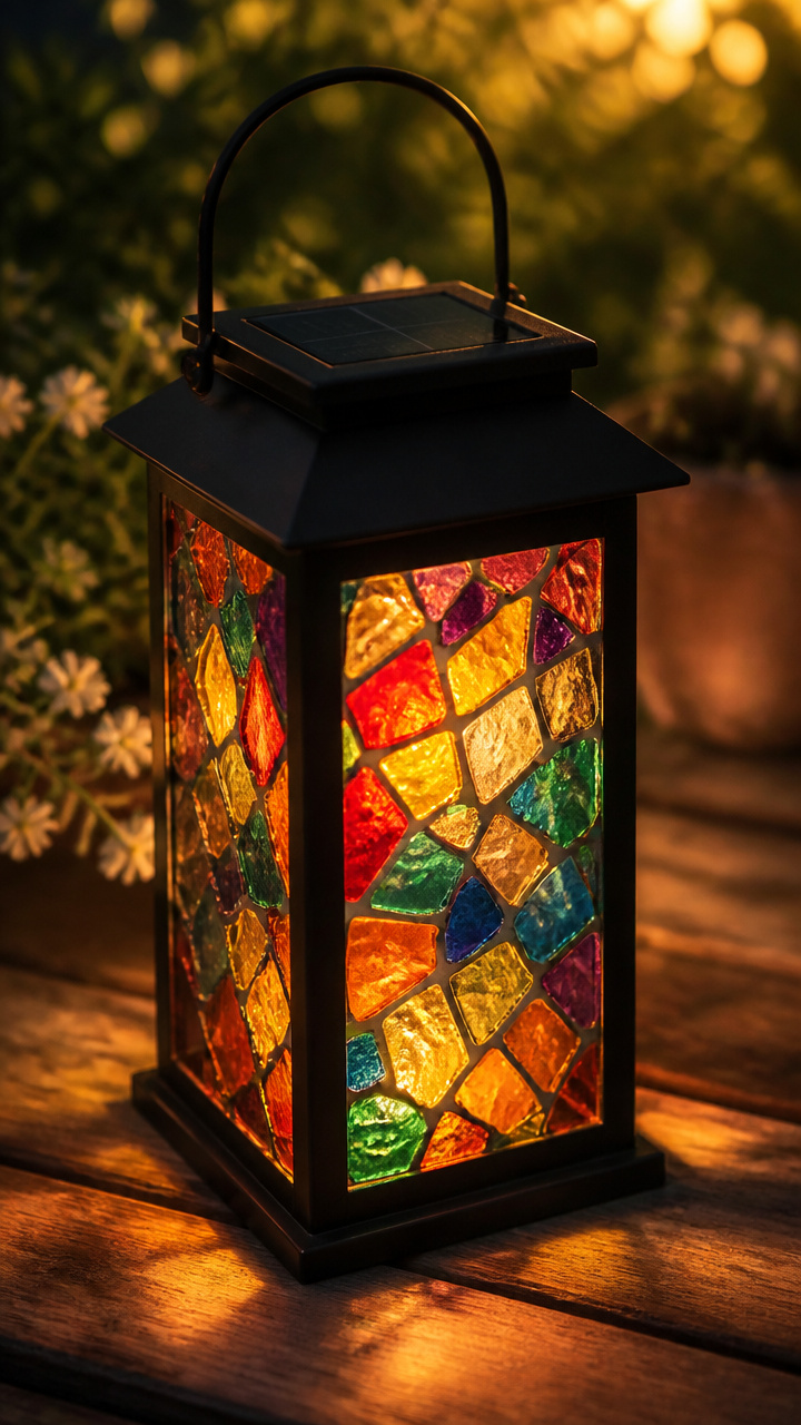Faux Stained Glass Lantern
