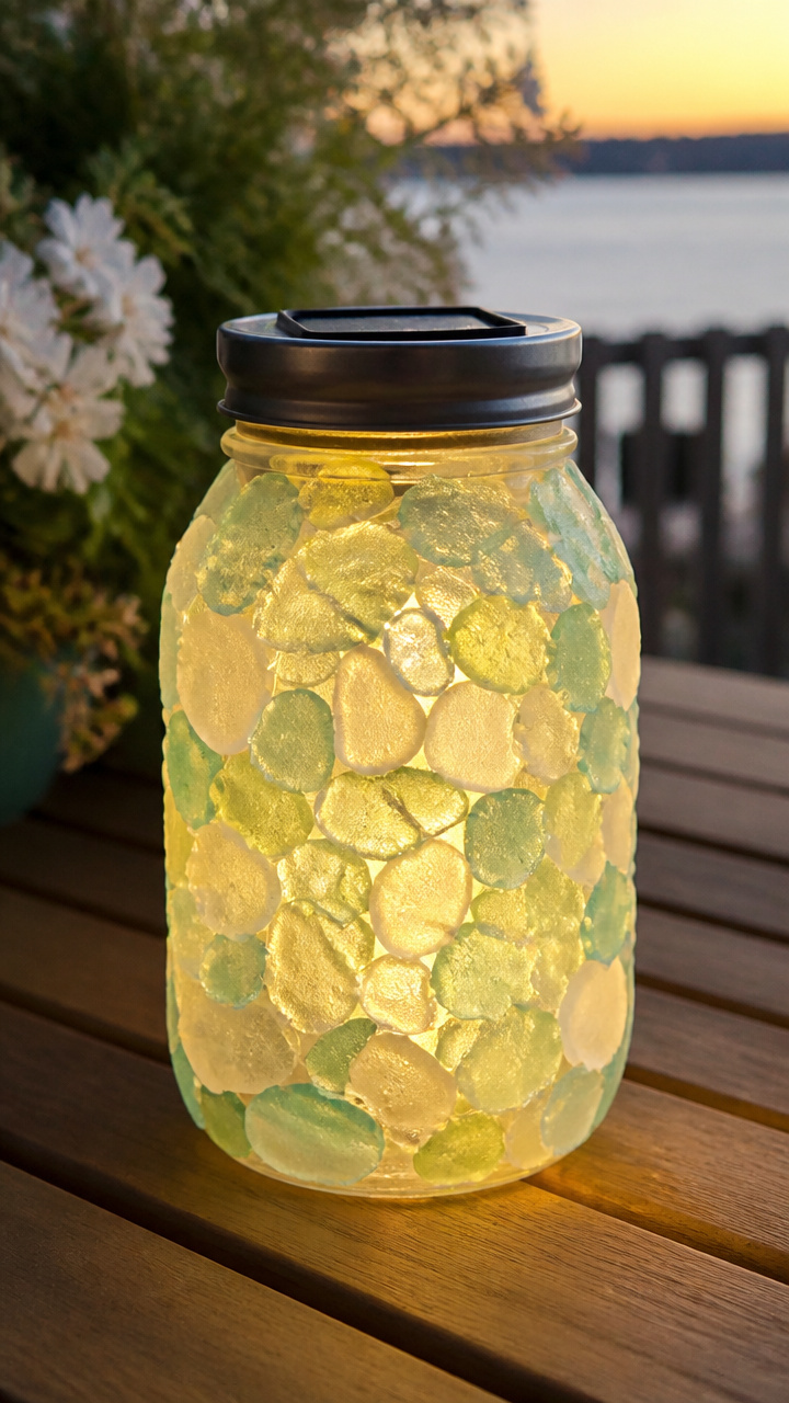 Frosted Sea Glass Mason Jar