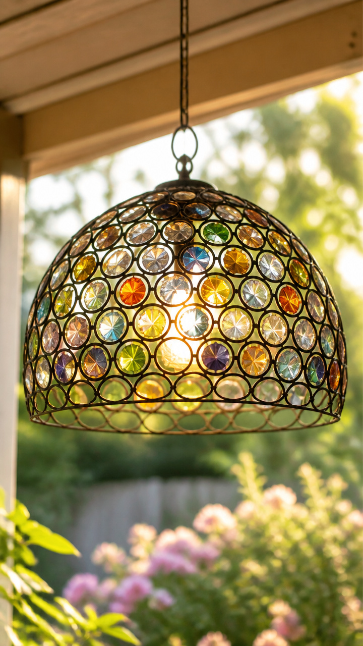 Glass Gem Wire Chandelier