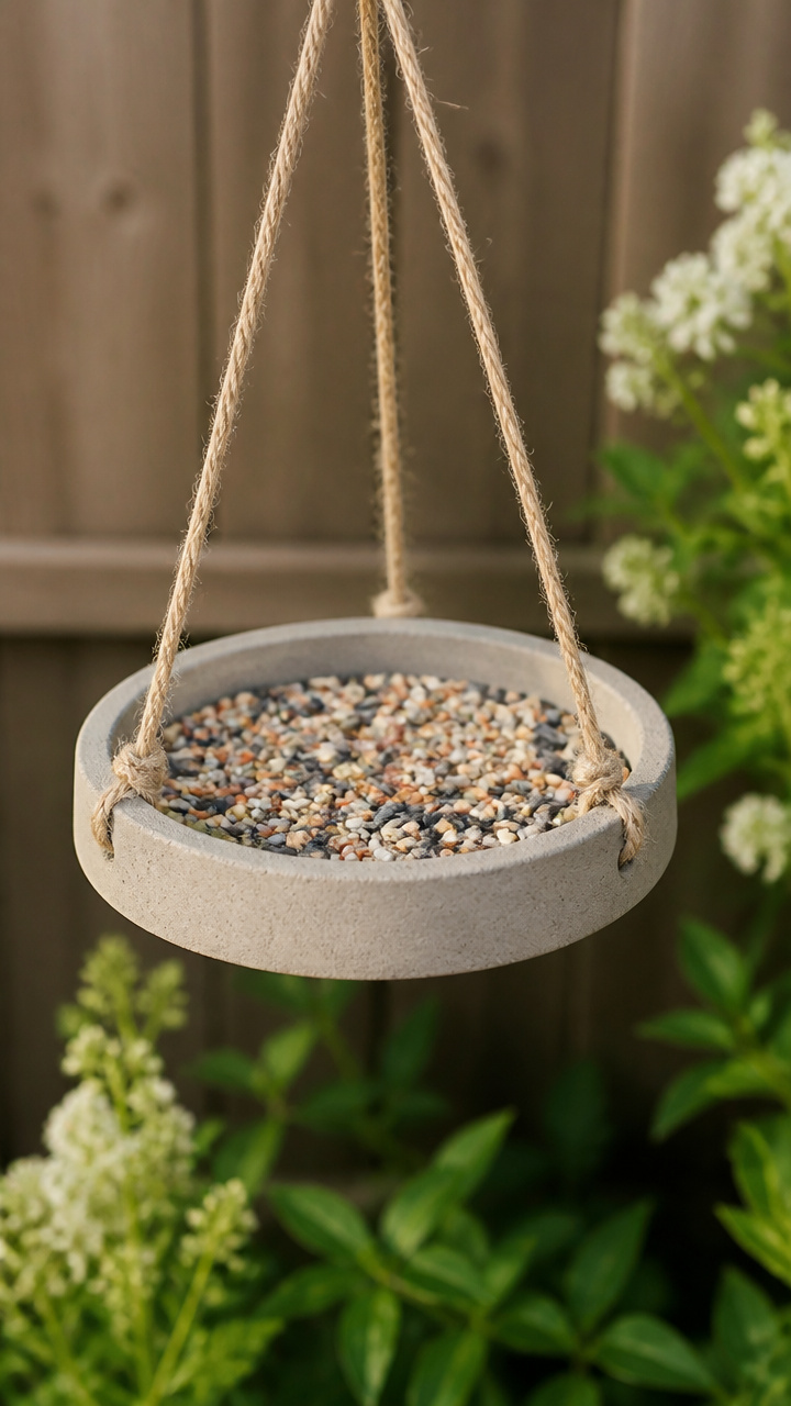 Hanging Concrete Bird Feeder