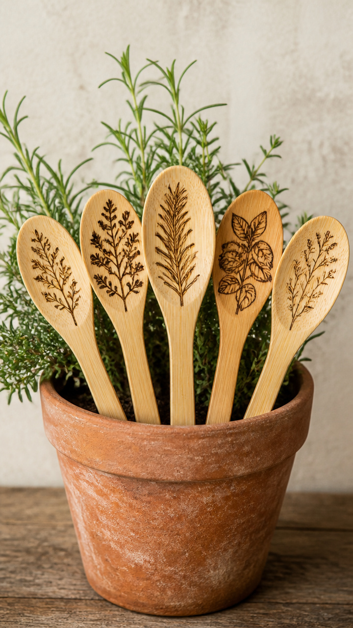 Pyrography Bamboo Spoon Markers