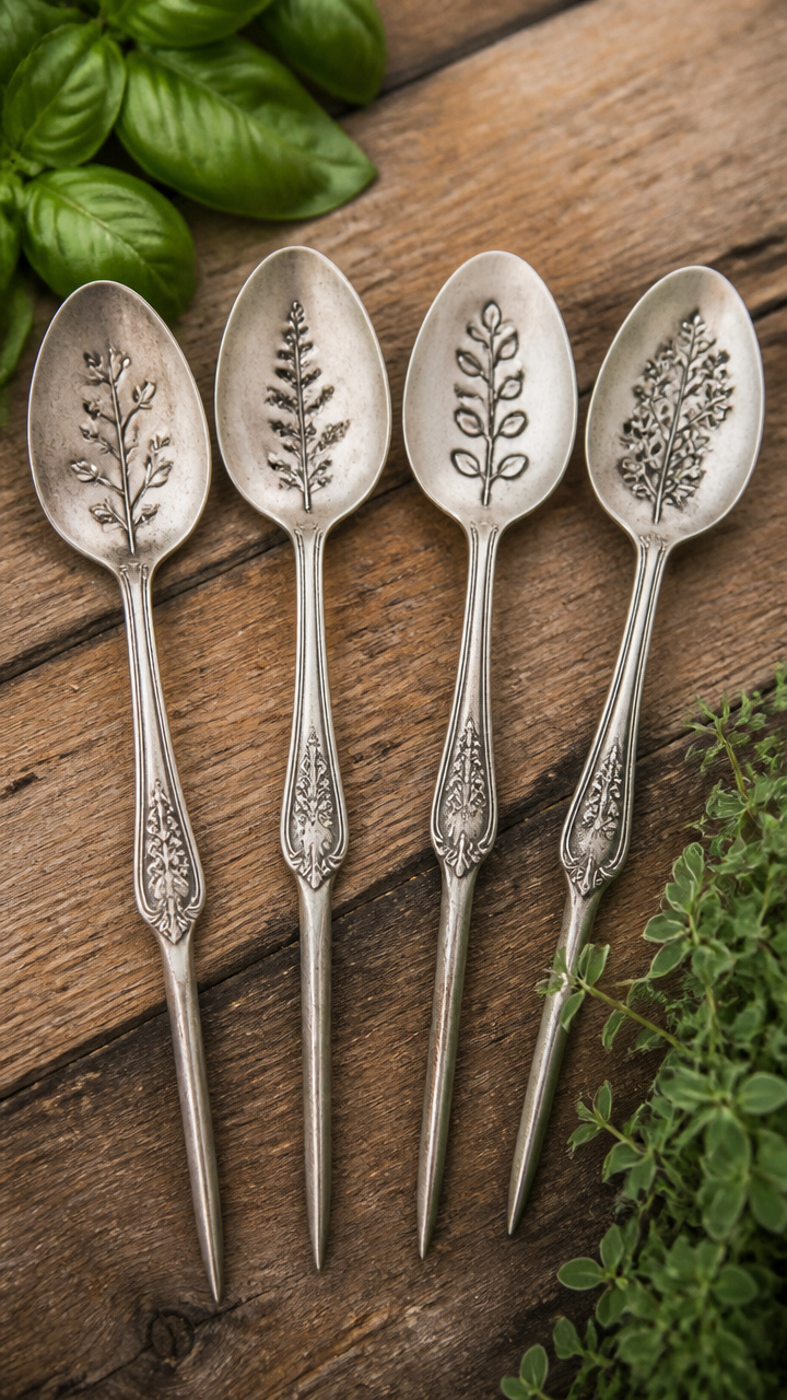 Stamped Vintage Silverware Markers