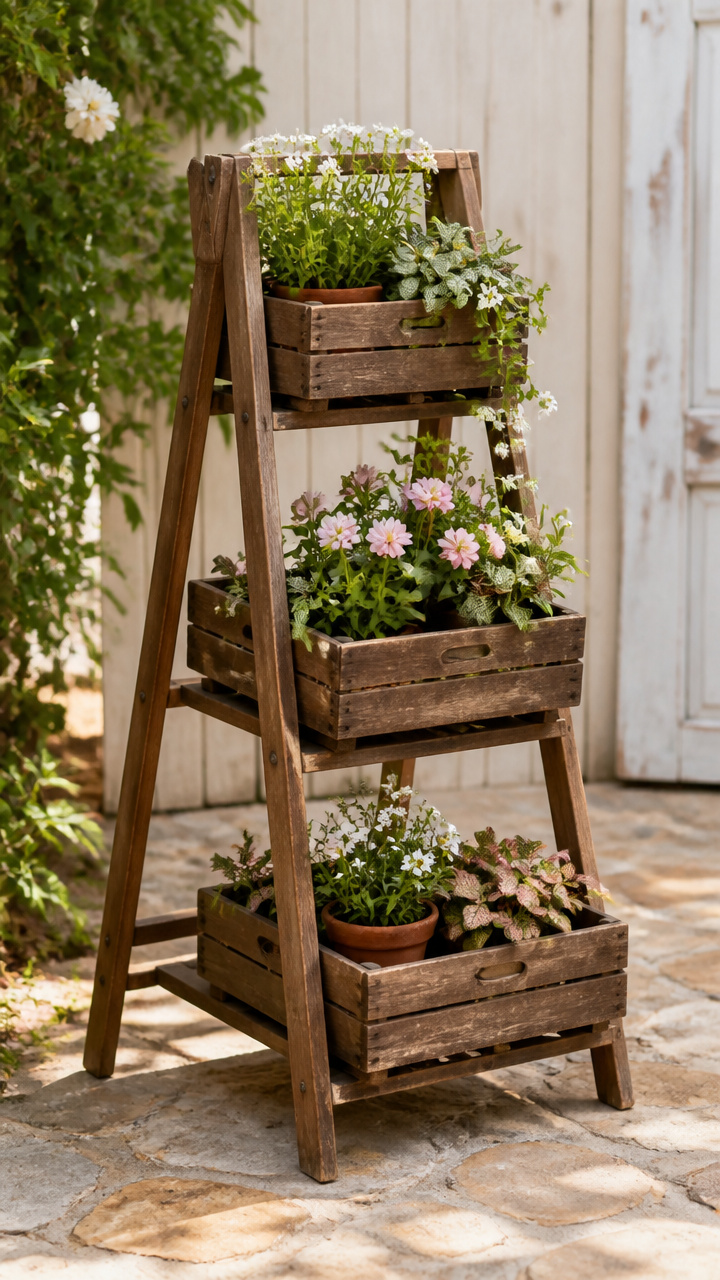Stepladder Crate Display Stand
