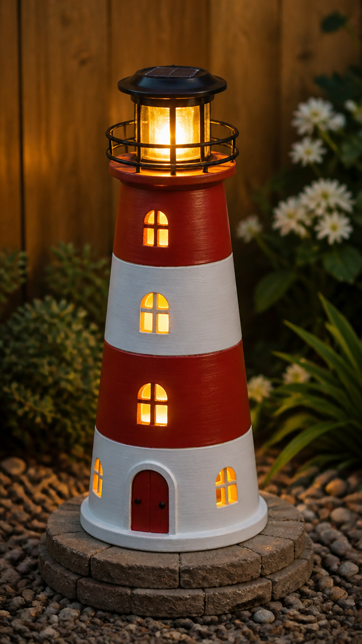 Terracotta Clay Pot Lighthouse