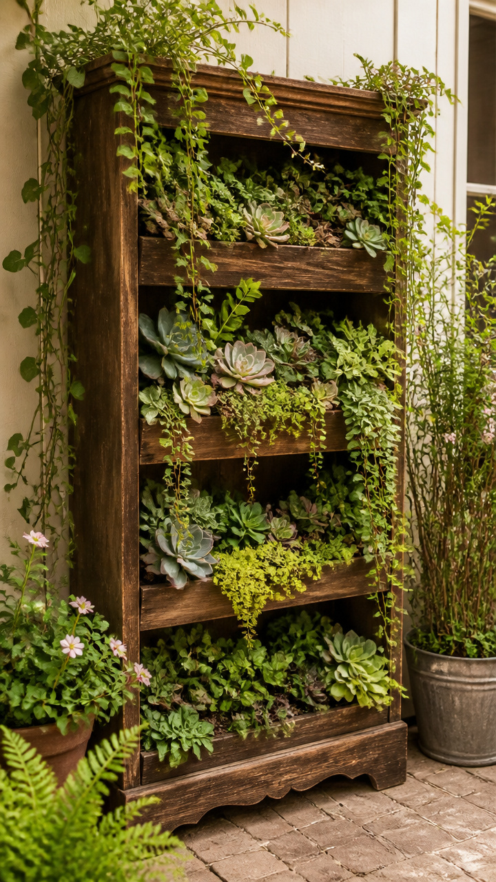 Upright Bookshelf Living Wall