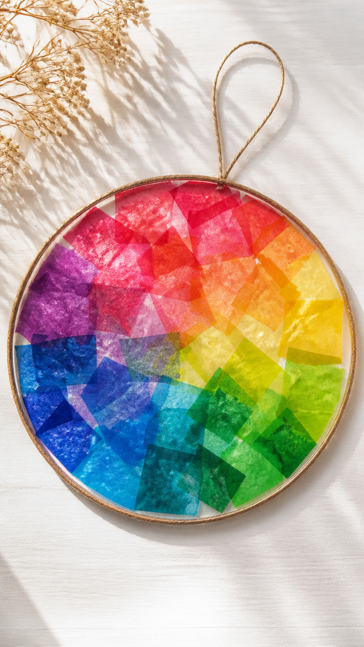Tissue Paper Suncatcher
