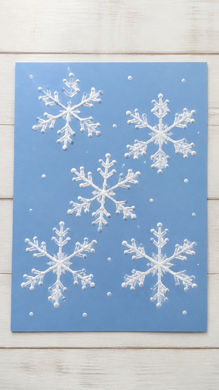 Q-Tip Snowflake Prints