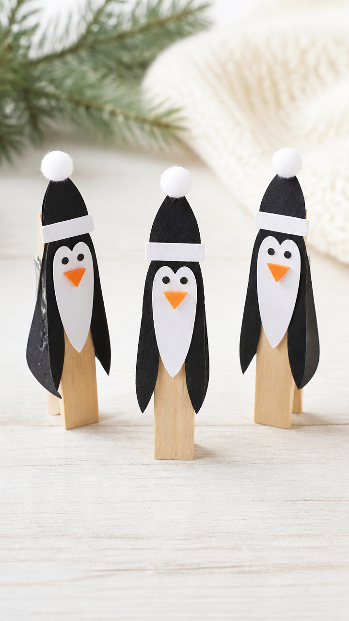Clothespin Penguin Friends