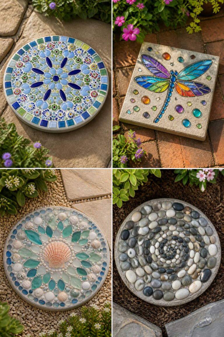 15 Mosaic Stepping Stone Crafts to Add Color to Your Garden Path