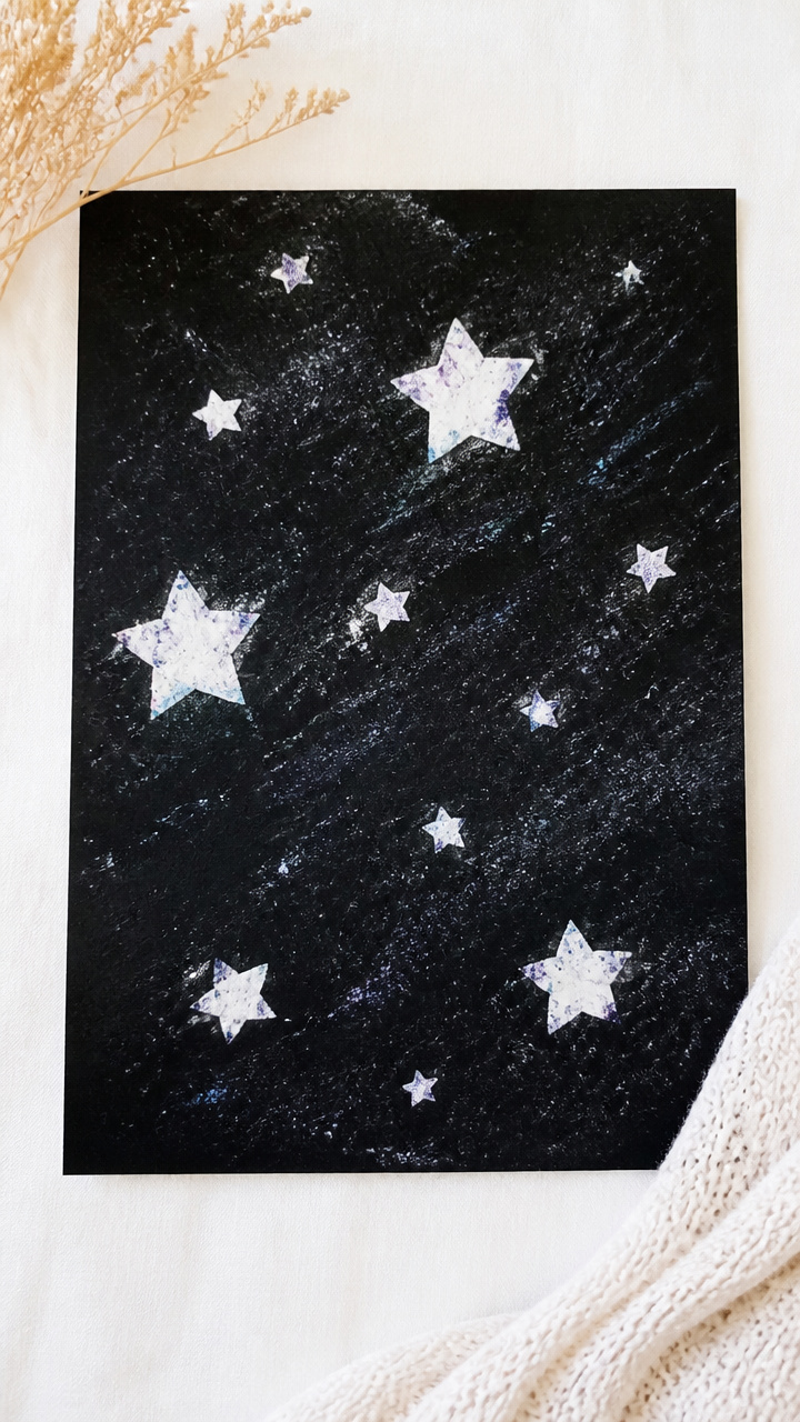 Crayon Resist Starry Skies