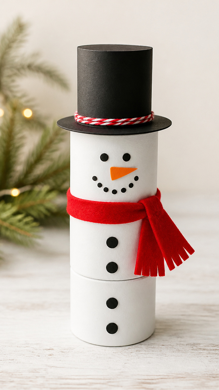 Roll-and-Stack Toilet Paper Snowmen