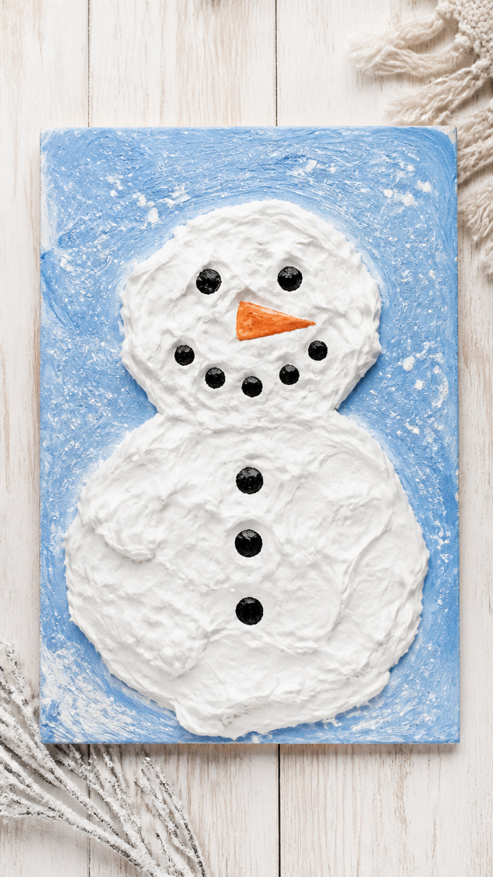 Shaving Cream Snowman Painting