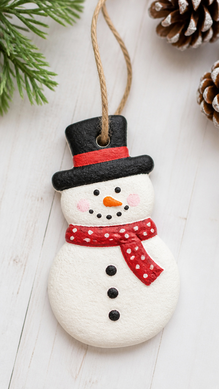 Salt Dough Snowman Ornaments