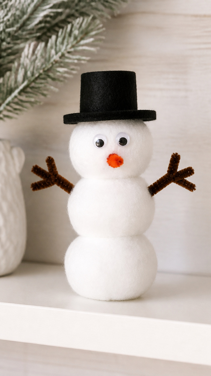 Cotton Ball Snowmen