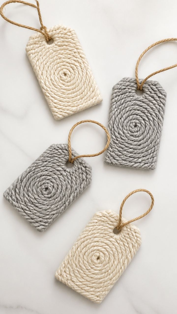Yarn-Wrapped Gift Tags
