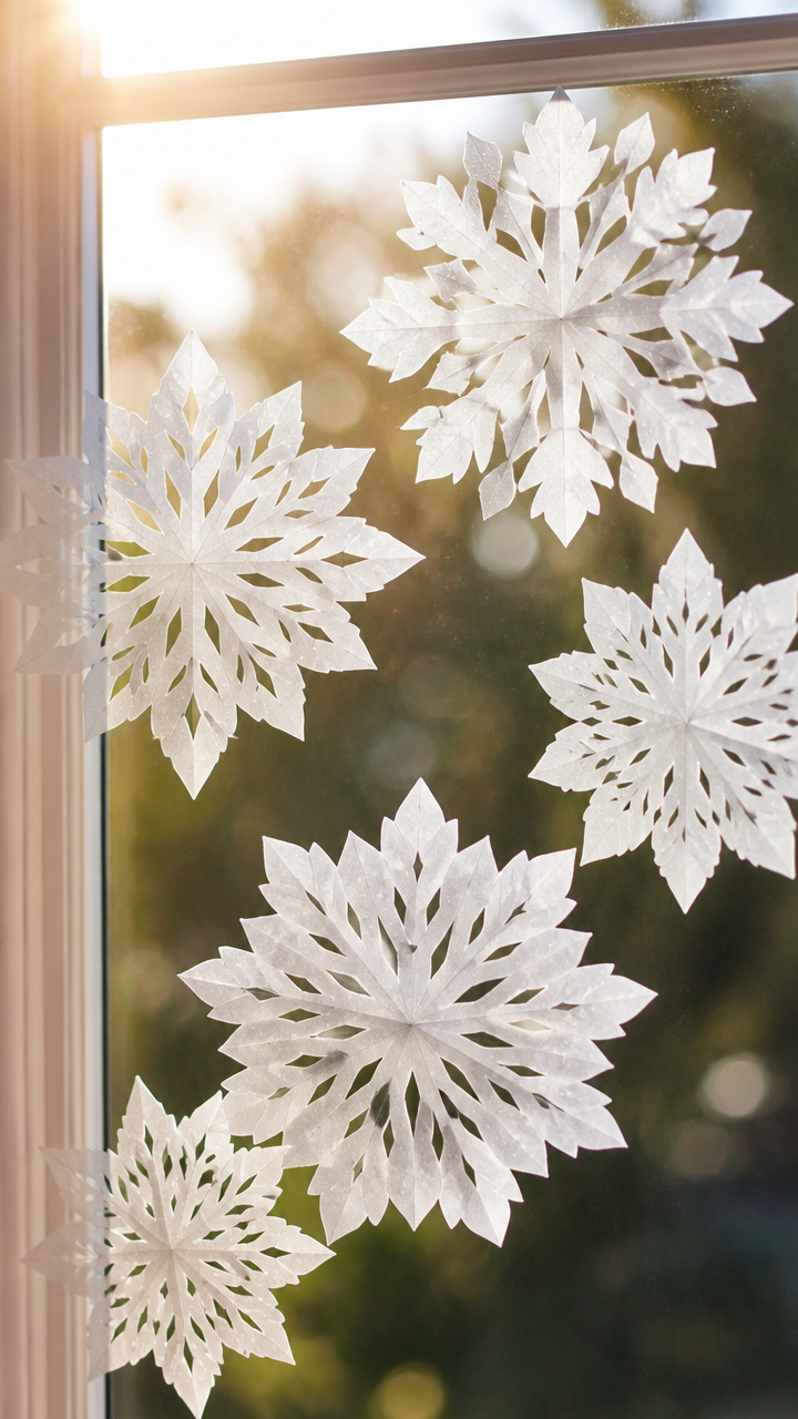 Wax Paper Snowflakes