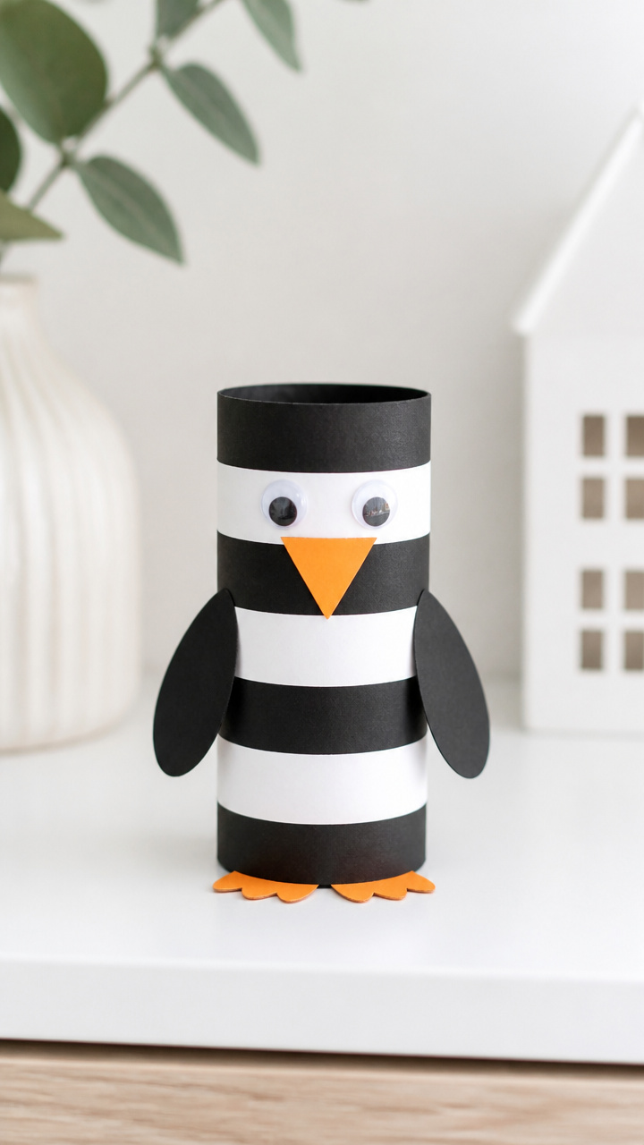 Toilet Paper Roll Penguins