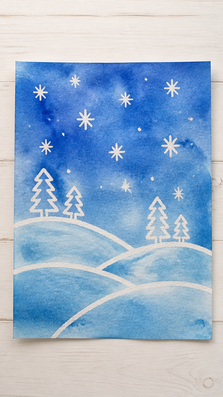 Crayon Resist Snowscapes