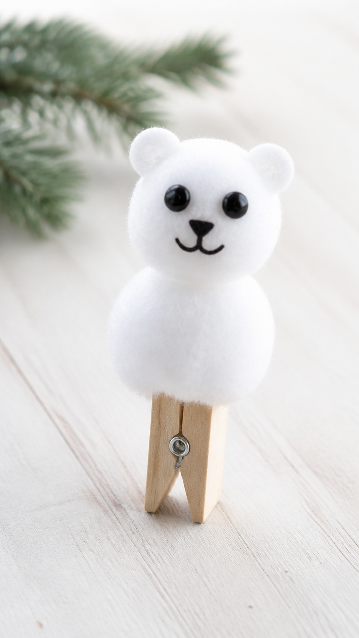 Clothespin Polar Bears